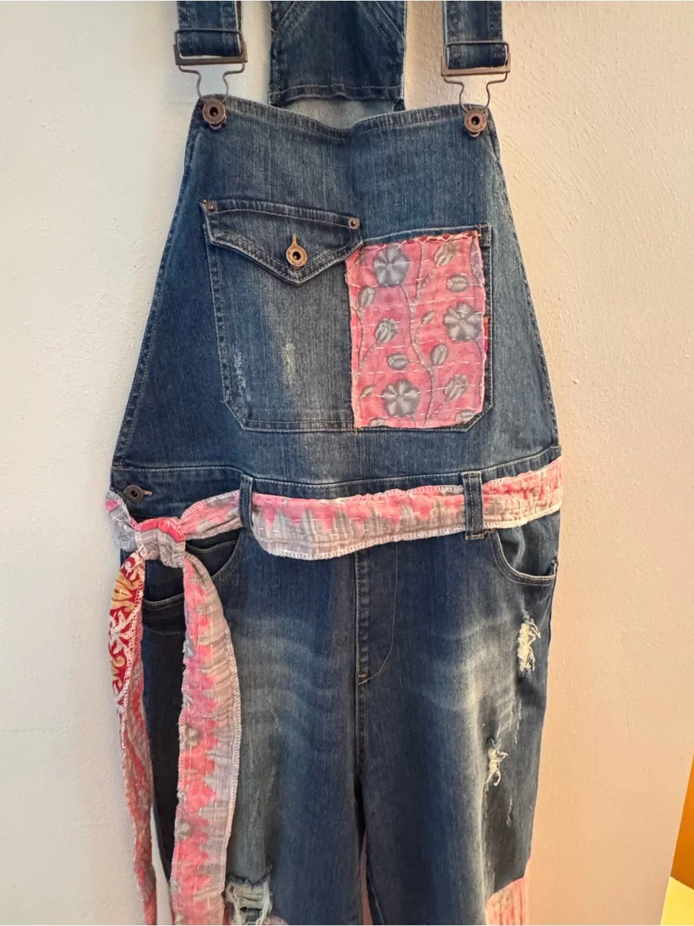 OVERALLS UPCYCLED  18.5” waist American Rag Handmade with Kantha BOHO 🌸 FESTIVAL